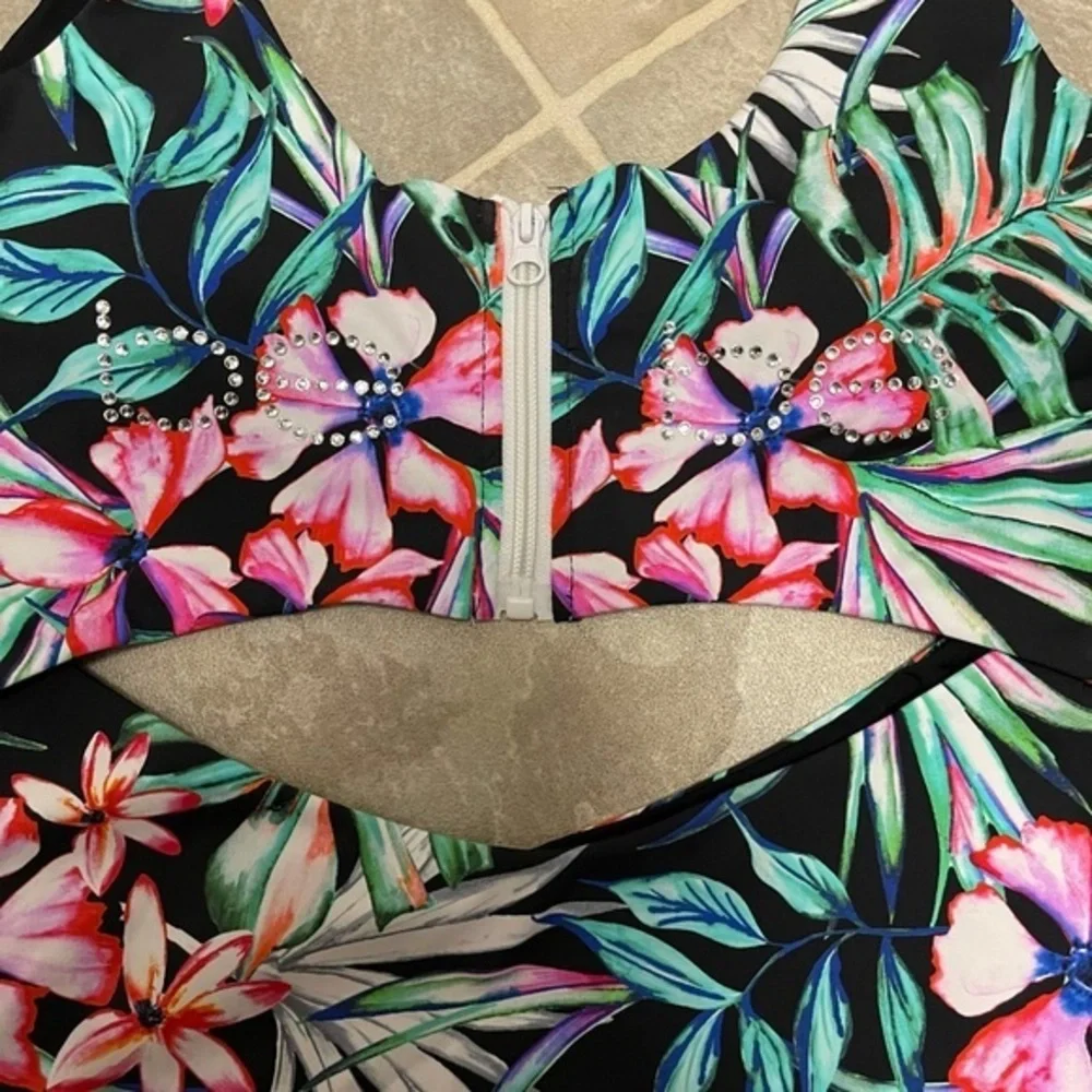 Bebe Tropical One-Piece Swimsuit